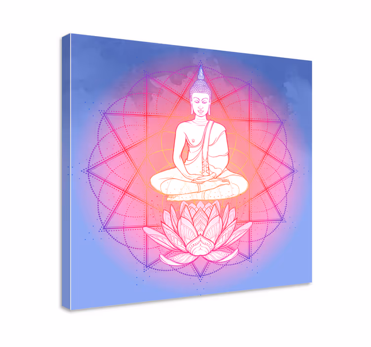 Buddha meditating mandala canvas art - TenStickers