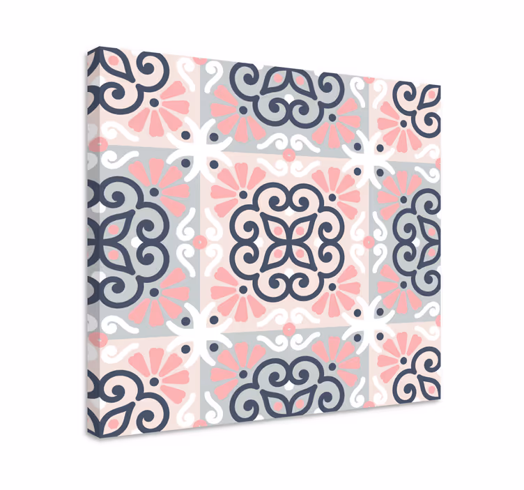 Modern canvas art with geometric floral designs - TenStickers