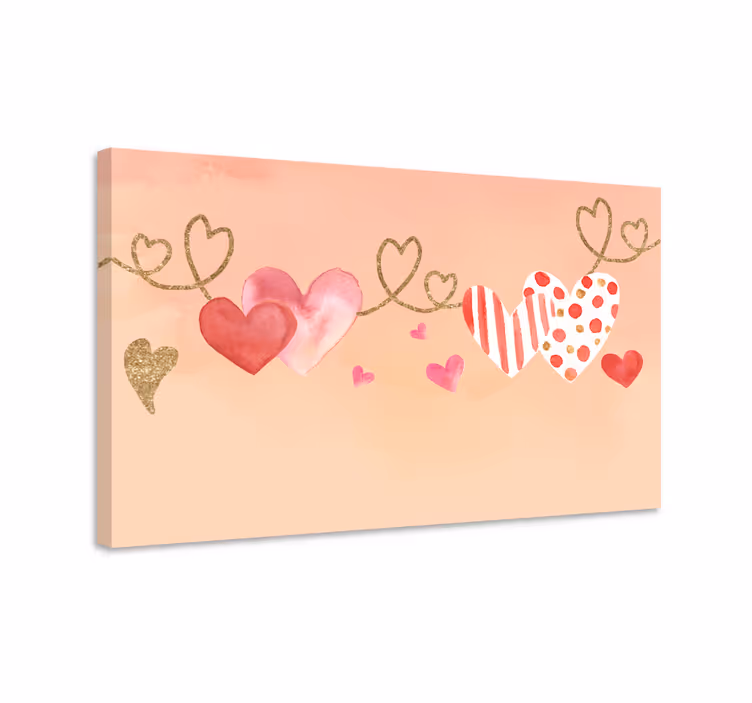 corazón love Wedding wall art canvas - TenStickers