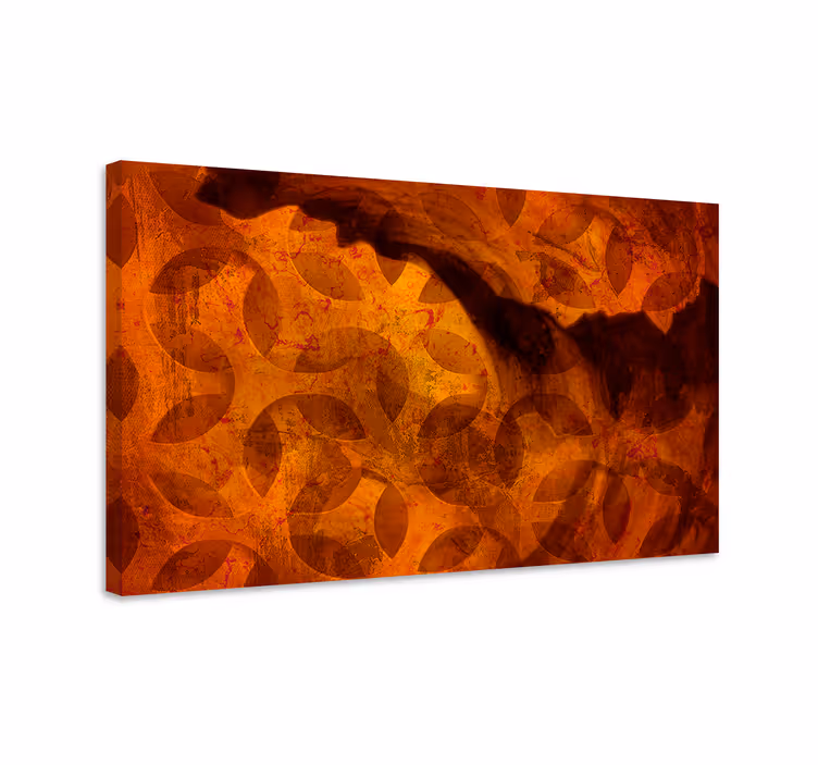 Abstract orange shapes geometric canvas - TenStickers