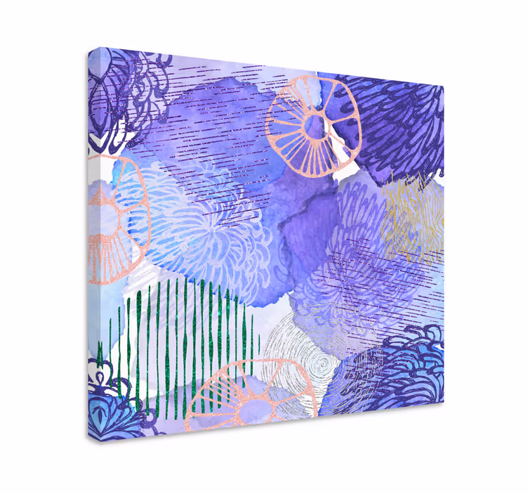 Flowers canvas purple floral designs - TenStickers