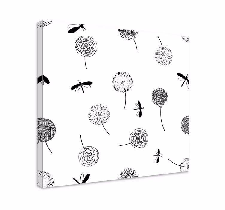 Lullaby and dandelion dragonfly canvas - TenStickers