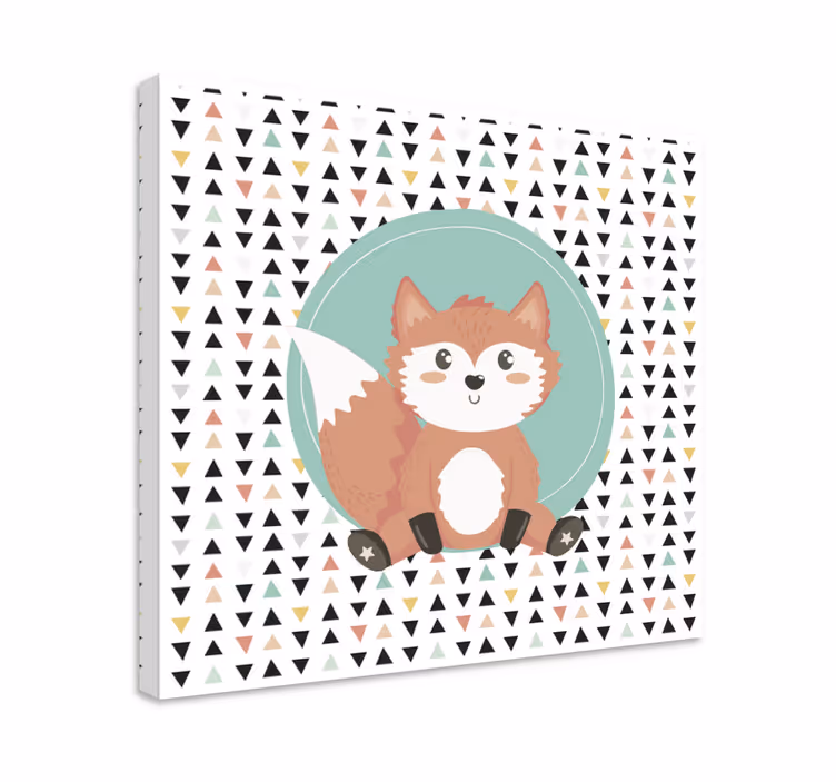 Animal canvas wall art cute fox illustration - TenStickers