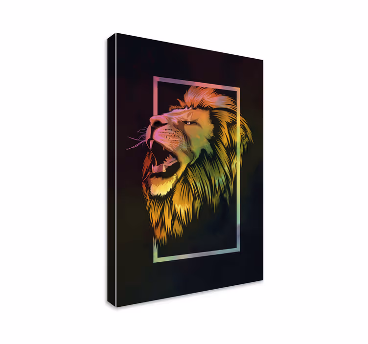 Animal canvas prints majestic lion roar - TenStickers