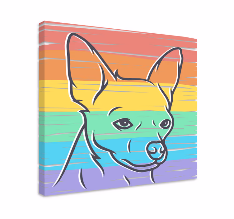 Cockapoo rainbow dog canvas prints - TenStickers