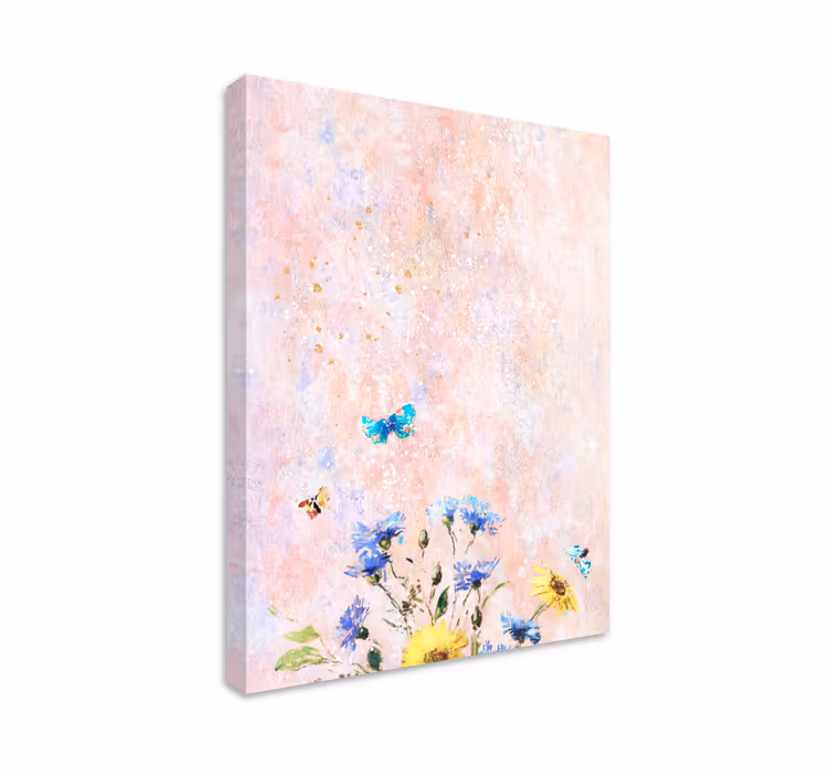 Flowers canvas soft floral landscape - TenStickers