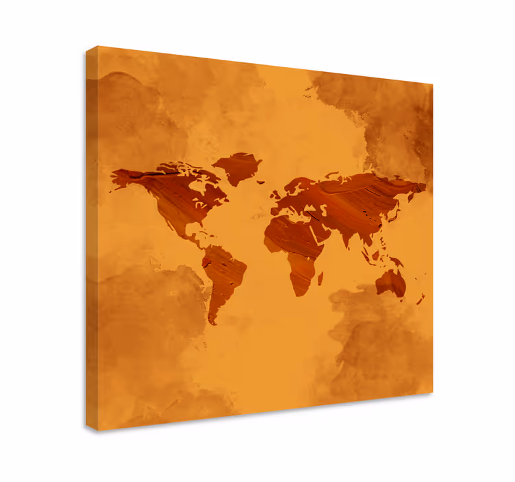 Amber patches world map canvas - TenStickers
