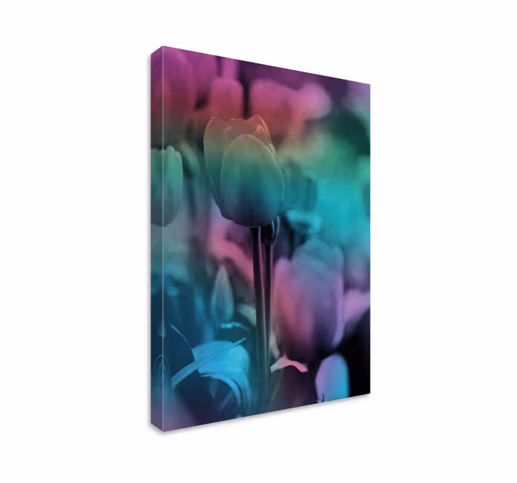 Flowers canvas soft floral silhouette art - TenStickers