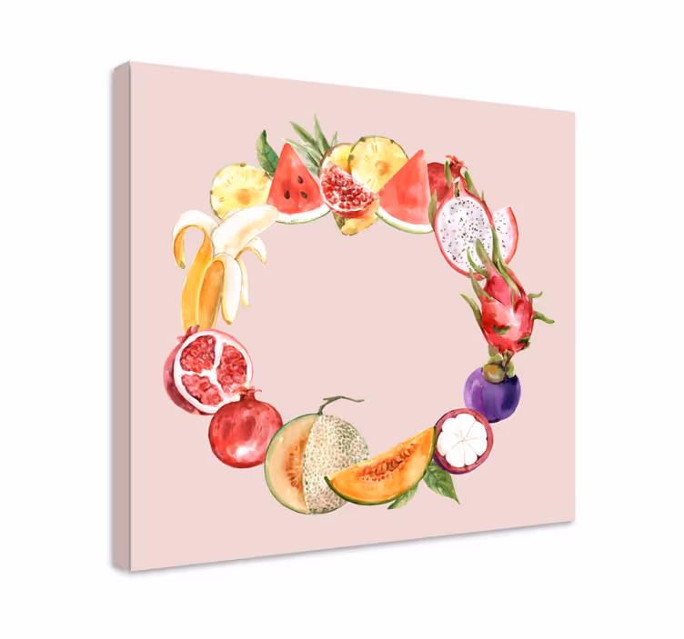 Circular Arrangement fruit canvas wall art - TenStickers
