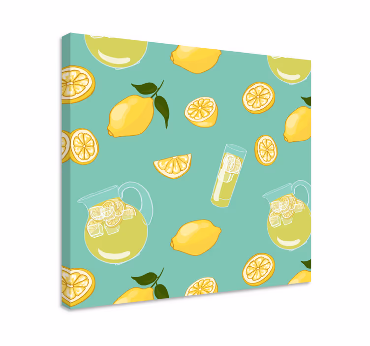 Fruit canvas wall art refreshing lemonade imagery - TenStickers