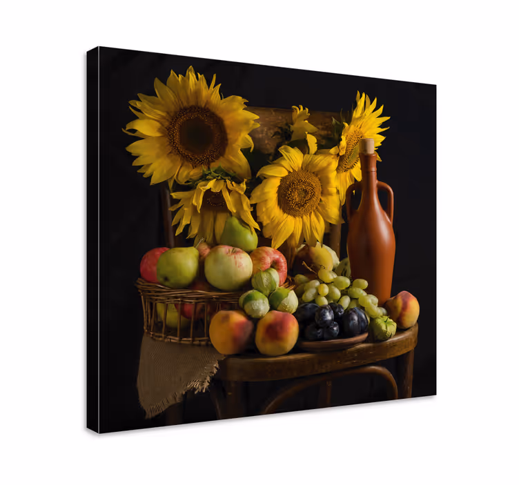 Golden and purple fruit canvas - TenStickers