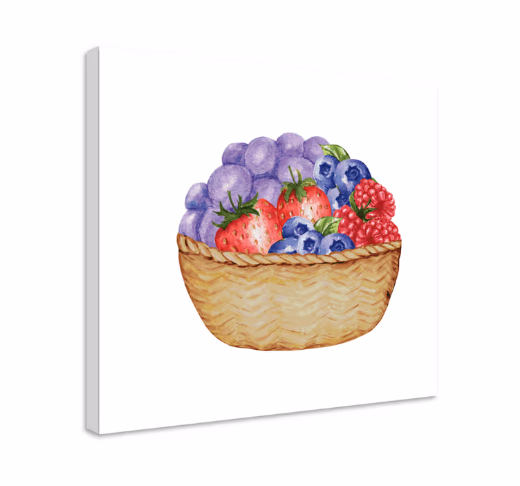 Fruit canvas wall art bountiful fruit basket - TenStickers