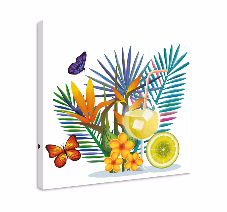 Flowers canvas tropical drink arrangement - TenStickers