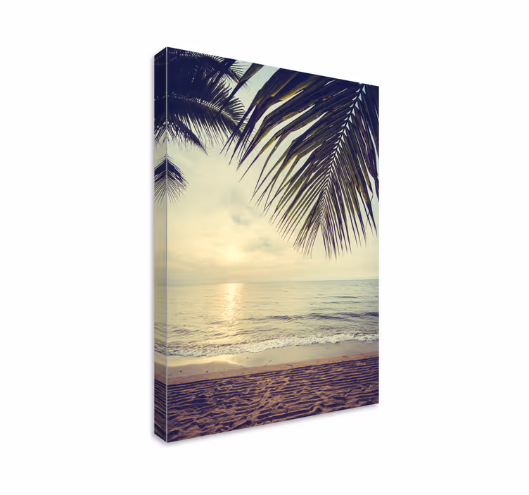 Abstract plant leaf on beach nordic art prints - TenStickers