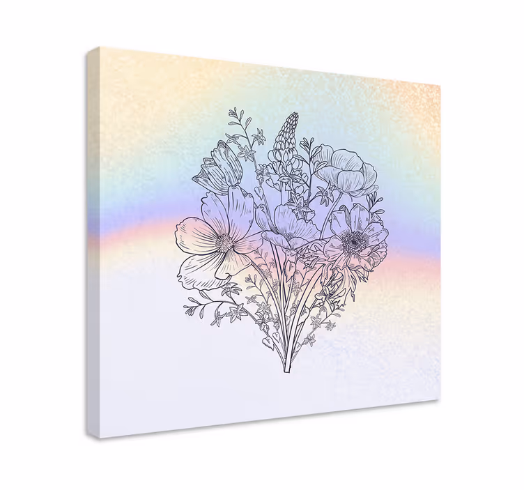 Realistic colored flower canvas - TenStickers