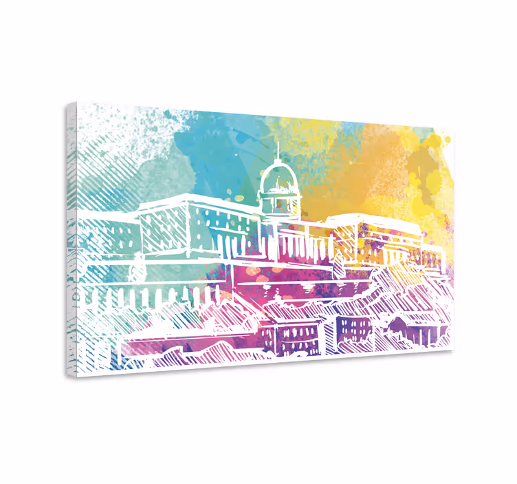 Cityscape wall art historic architecture scene - TenStickers