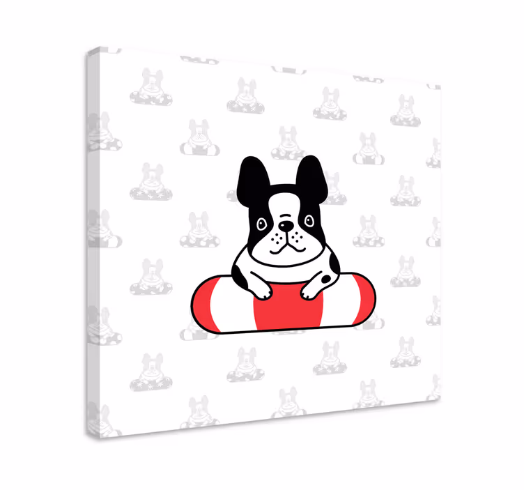 Dog wall art cute french bulldog print - TenStickers