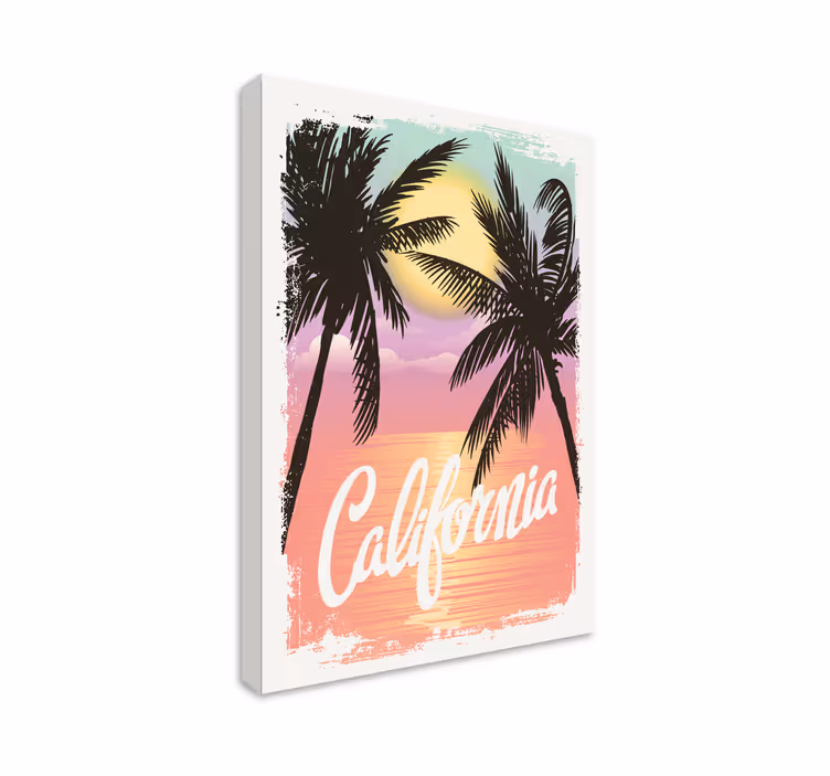 California beach typography canvas pictures - TenStickers
