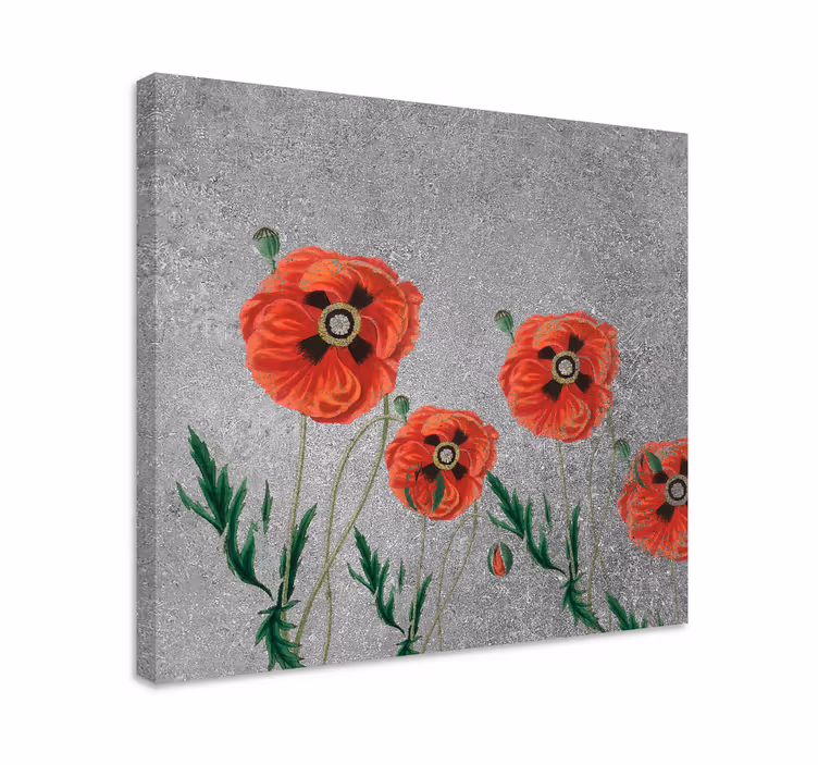 Flowers canvas vibrant poppy blooms - TenStickers