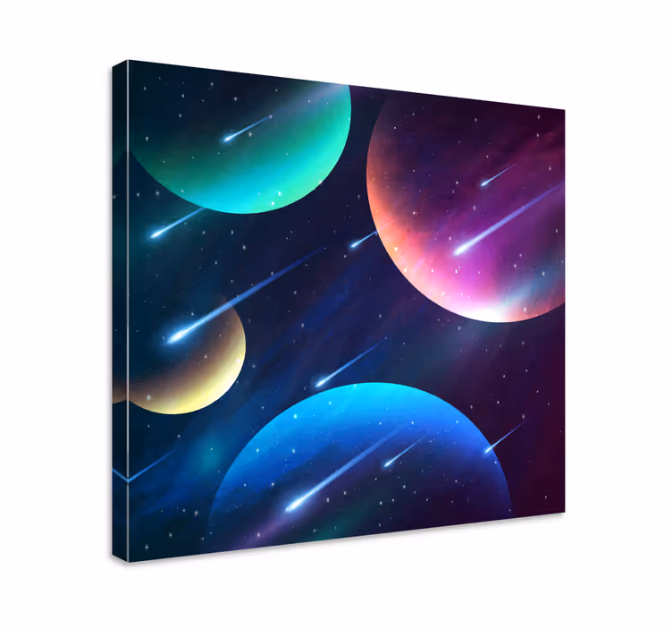 Mysterious space falling stars nursery canvas - TenStickers