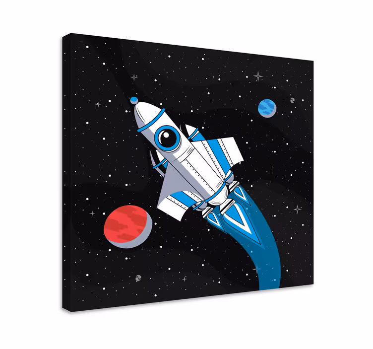 Gamer wall print rocket in space - TenStickers