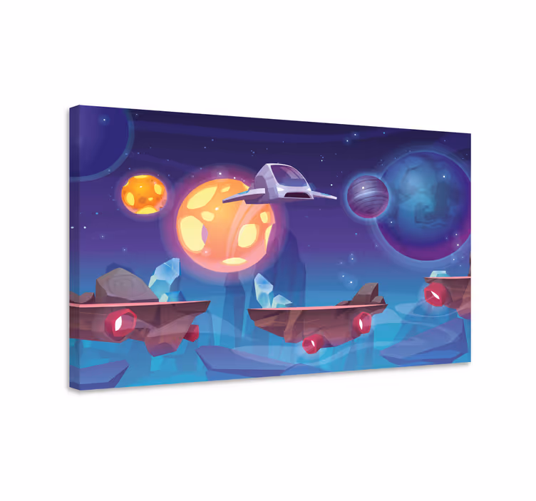Gamer wall print space adventure scene - TenStickers