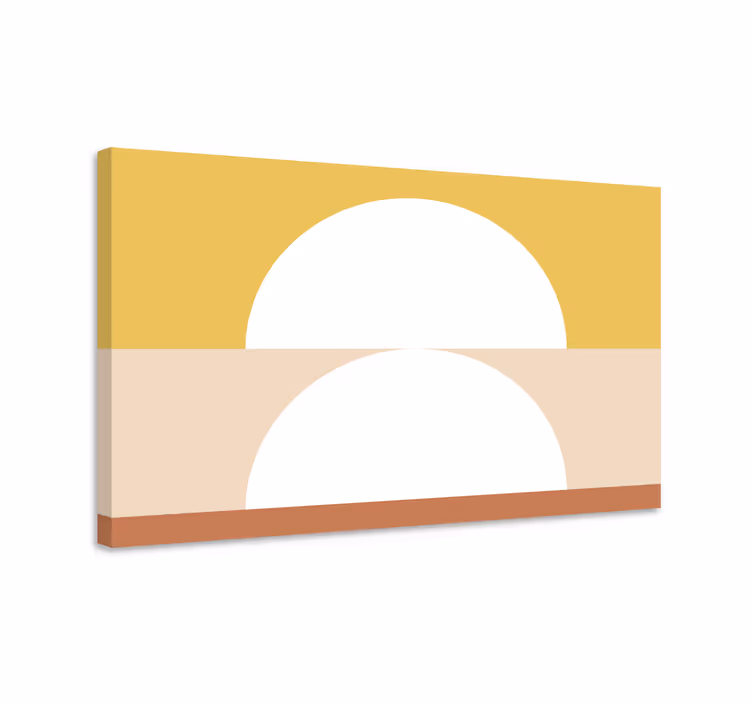 Two semi-circles geometric art geometric canvas - TenStickers