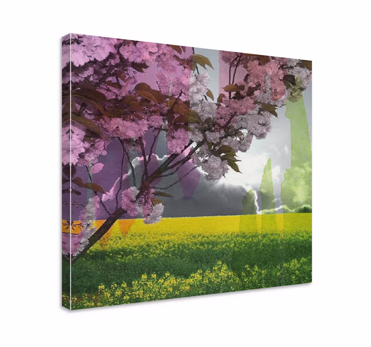 Flowers canvas blooming floral scene - TenStickers