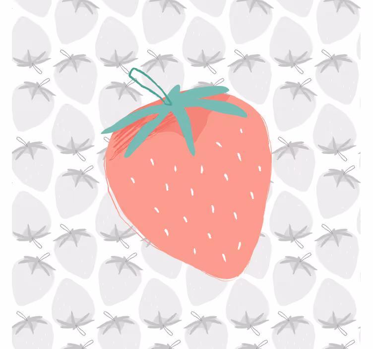 Fruit canvas wall art strawberry illustration - TenStickers