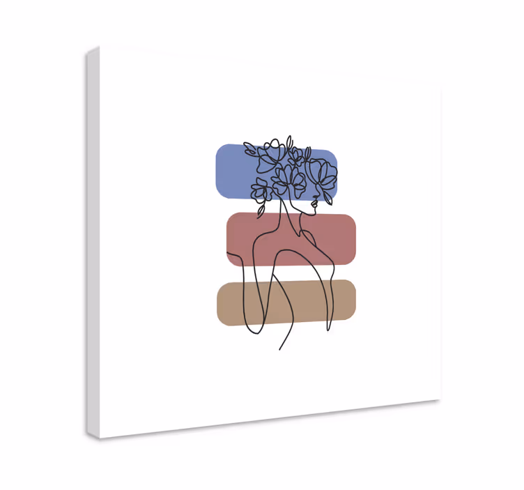 Flowers canvas minimalist floral design - TenStickers