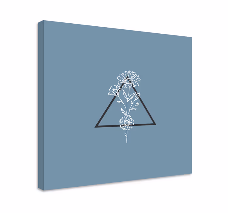 Minimalist flowers with triangle flower canvas - TenStickers