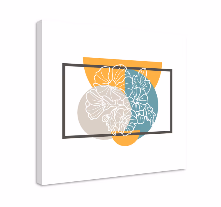 Flowers canvas botanical line drawing - TenStickers