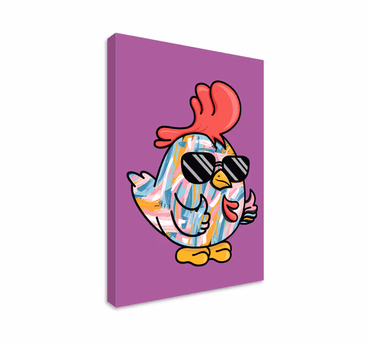 Animal canvas wall art cool chicken character - TenStickers