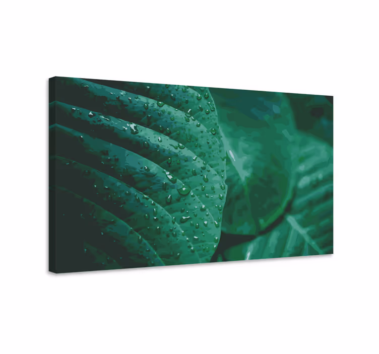 Flowers canvas in lush green leaves - TenStickers