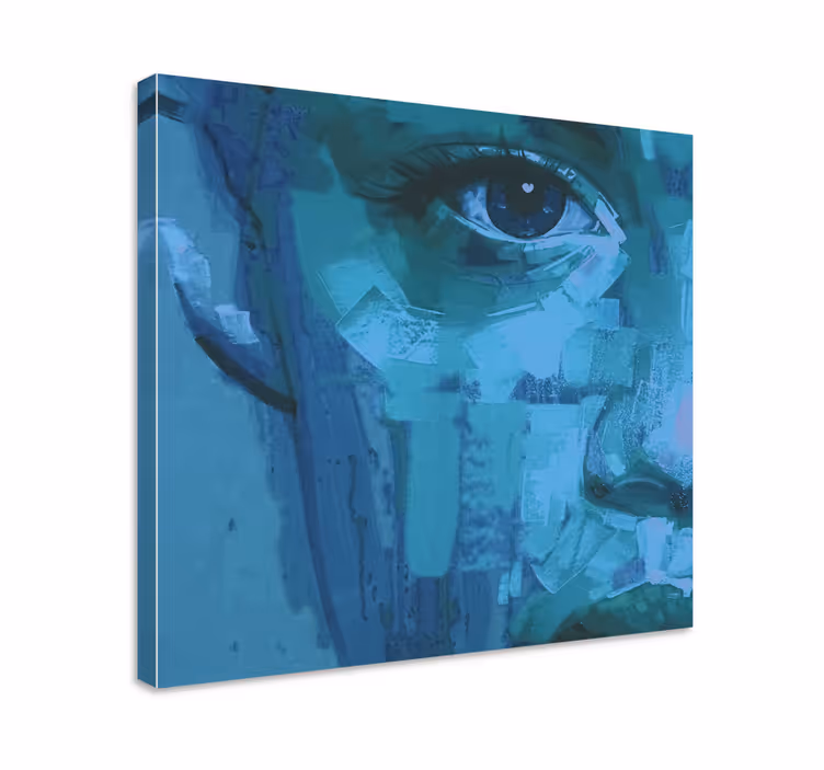 Eye detail blue people canvas - TenStickers