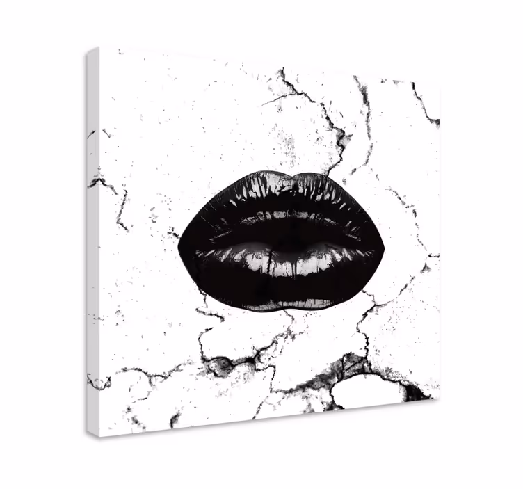 Landscape canvas bold black lips art - TenStickers
