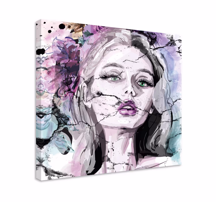 People canvas fragmented portrait beauty - TenStickers