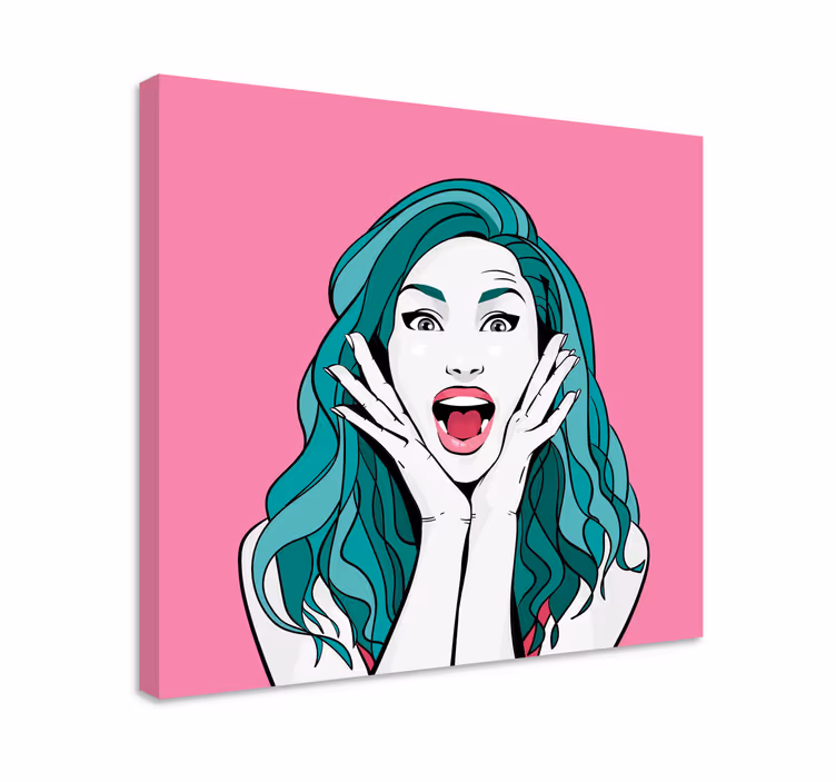 Surprised Woman Expression people canvas - TenStickers