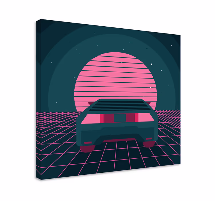 Modern canvas art vintage car scene - TenStickers