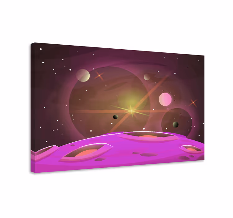 Gamer wall print galactic landscape - TenStickers