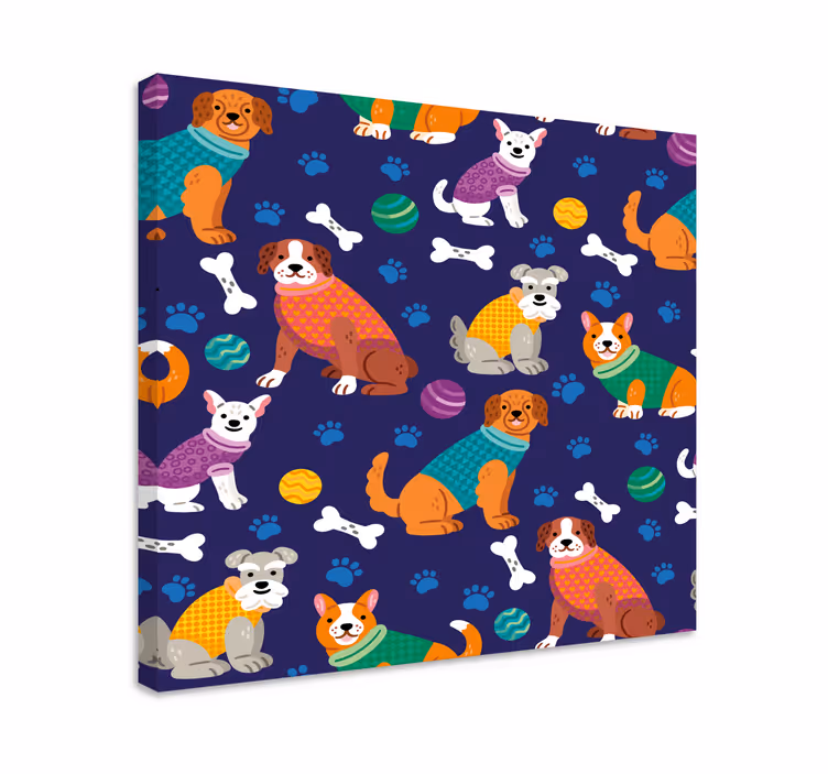 Playful Canine Companions dog wall art - TenStickers