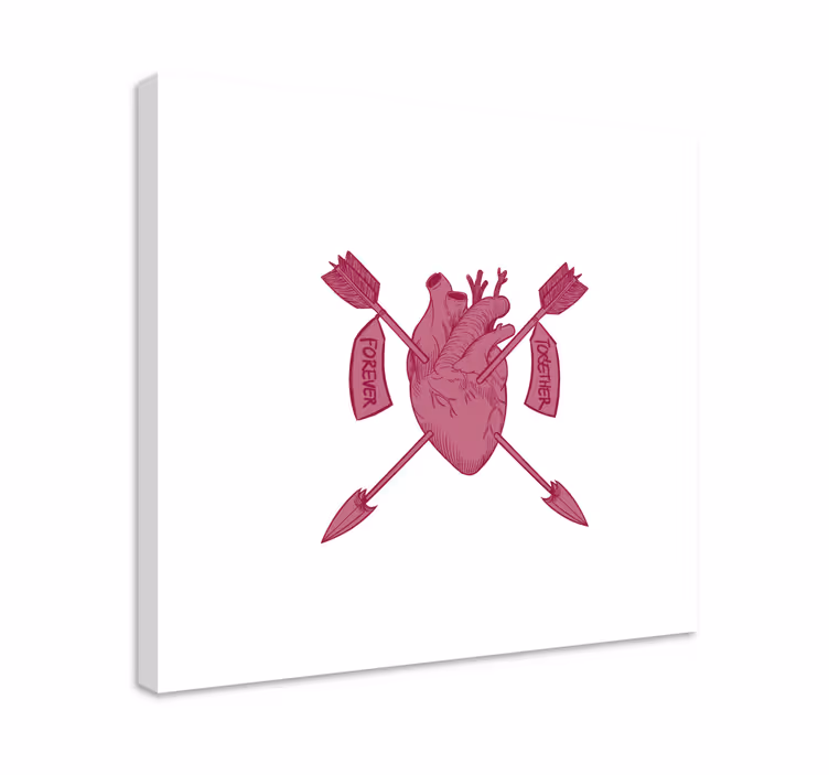 Abc canvas wall art heart and arrows artwork - TenStickers