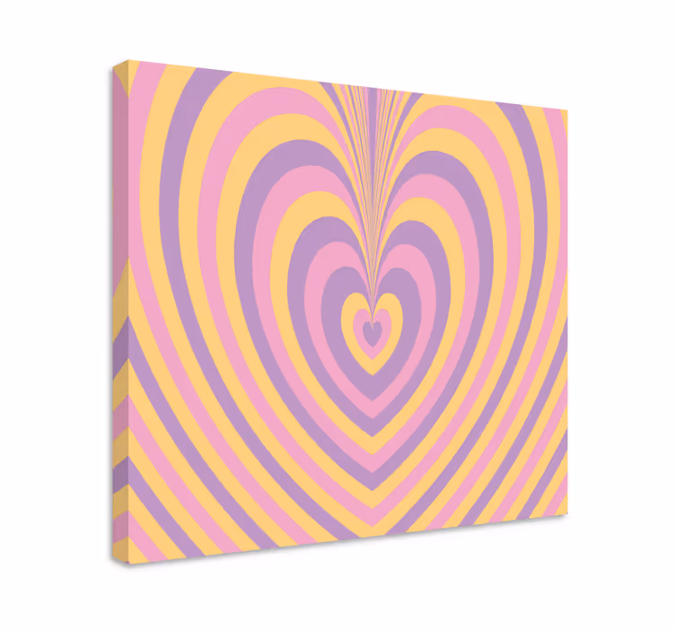 Psychedelic groovy heart canvas art prints - TenStickers