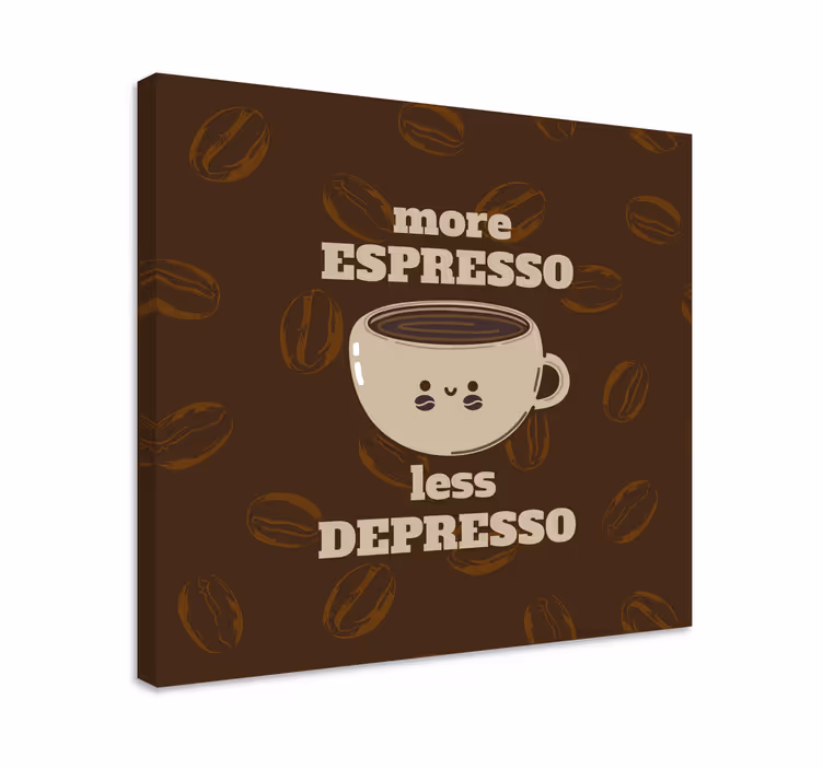 Rustic canvas wall art life begins after coffee - TenStickers