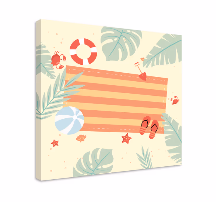 Flowers canvas coastal landscape art - TenStickers