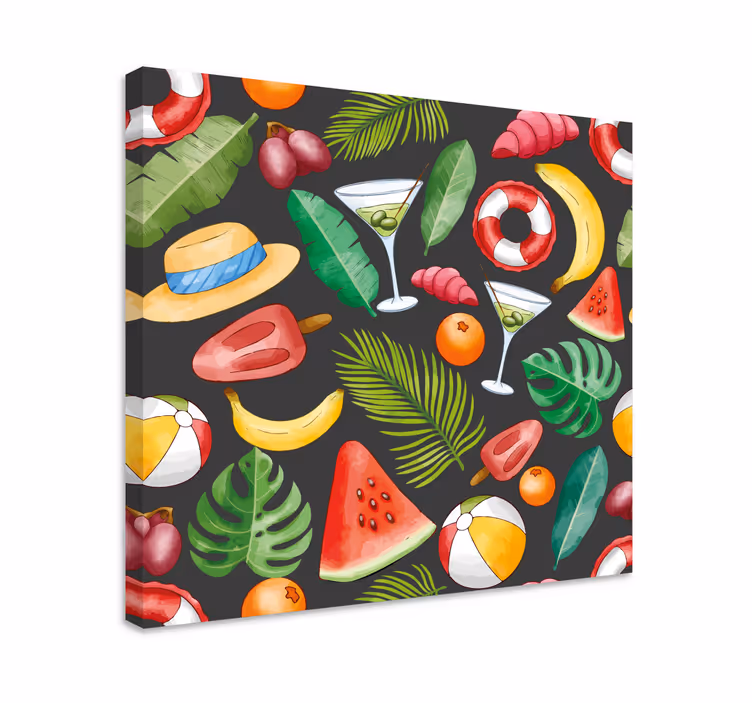 Fruit canvas wall art tropical refreshments design - TenStickers