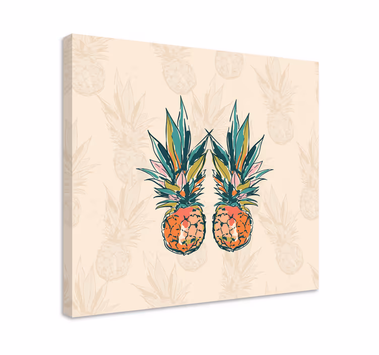 Tropical pineapple duo fruit canvas wall art - TenStickers