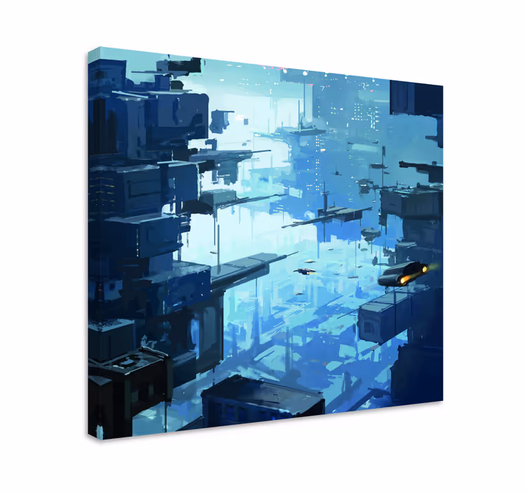 Futuristic cityscape cityscape wall art - TenStickers