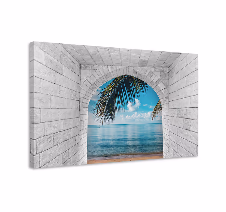 Landscape canvas ocean view arch print - TenStickers