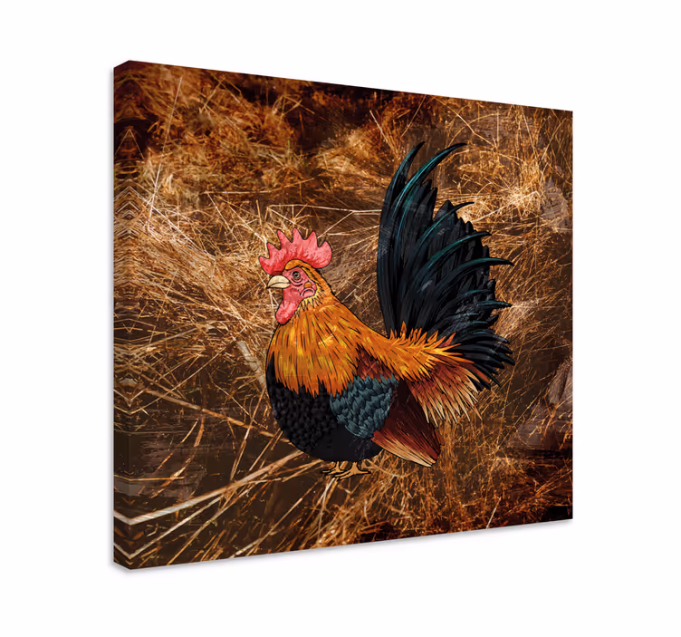 Bird canvas wall art colorful rooster print - TenStickers